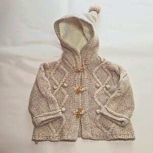 Zara Mini Collection Cable Knit Hoodie Sweater Size 1-3 Months